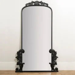 Decorative Mirrors-Kirkland's Home Black Ornate Scroll Bordeaux Wood Mirror