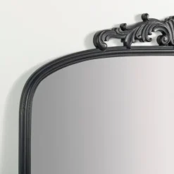 Full Length & Floor Mirrors-Kirkland's Home Black Ornate Scroll Bordeux Leaner Mirror