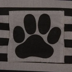 Baskets & Boxes-Kirkland's Home Black Paw Patch Stripe Rectangle Pet Basket Black/Gray