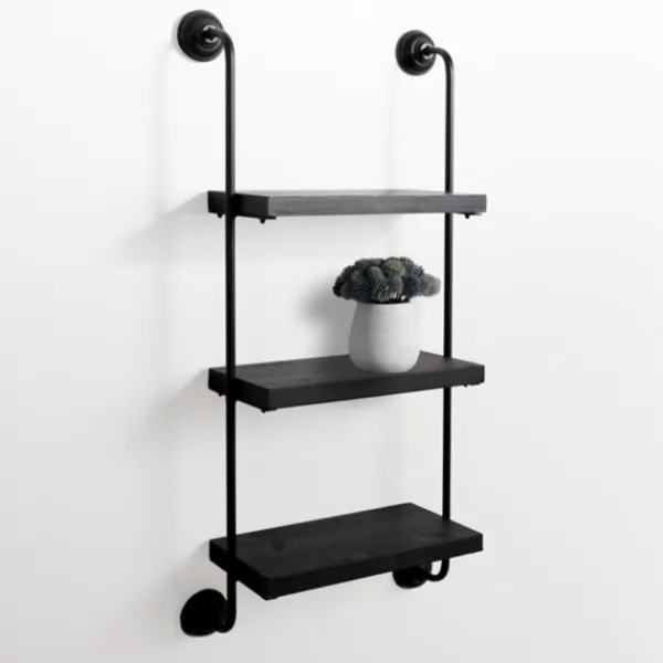 Shelves-Kirkland's Home Black Pipe 3-Tier Wall Shelf