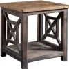 Accent & End Tables-Kirkland's Home Black Reclaimed Fir Wood Accent Table