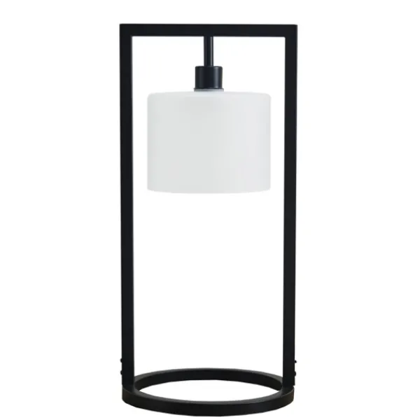 Table Lamps-Kirkland's Home Black Rectangle Hanging Shade Table Lamp White