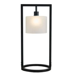 Table Lamps-Kirkland's Home Black Rectangle Hanging Shade Table Lamp White