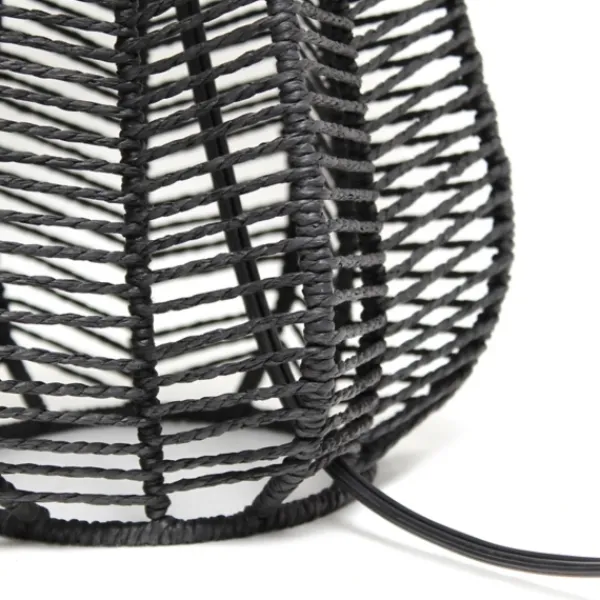 Table Lamps-Kirkland's Home Black Rope Woven Table Lamp White