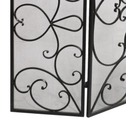 Fireplace Accessories-Kirkland's Home Black Scroll Work Metal Fireplace Screen