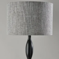 Floor Lamps-Kirkland's Home Black Slim Hourglass Floor Lamp Black/Gray