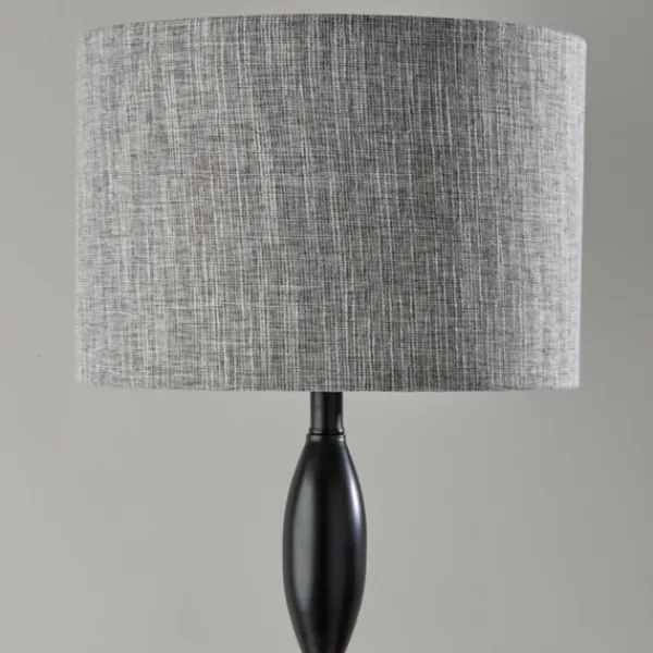 Floor Lamps-Kirkland's Home Black Slim Hourglass Floor Lamp Black/Gray
