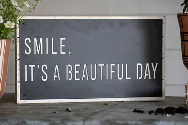Wall Quotes & Signs-Kirkland's Home Black Smile It'S A Beautiful Day Wall Plaque Black/White