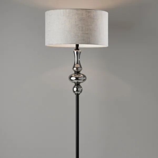 Floor Lamps-Kirkland's Home Black Smoked Mercury Glass Floor Lamp Gray
