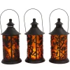 Lanterns-Kirkland's Home Black Spooky Silhouette Led Lanterns, Set Of 3 Black/Orange