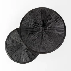 Accent & End Tables-Kirkland's Home Black Starburst Nesting Accent Tables, Set Of 2