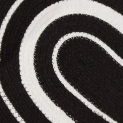 Kitchen & Floor Mats-Kirkland's Home Black Striped Heart Pet Bowl Mat Black/White