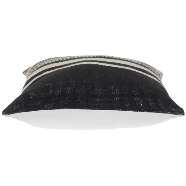 Pillows-Kirkland's Home Black Transitional Stripe Pillow Black/White