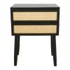 Accent & End Tables-Kirkland's Home Black Two-Drawer Rattan Front Accent Table