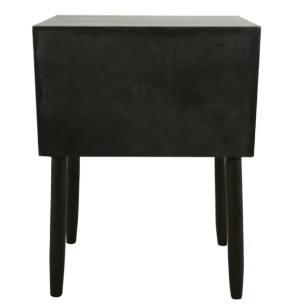 Accent & End Tables-Kirkland's Home Black Two-Drawer Rattan Front Accent Table
