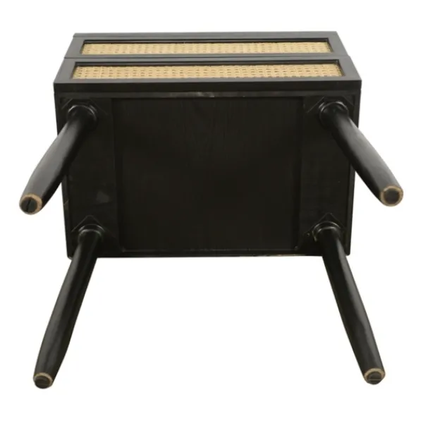 Accent & End Tables-Kirkland's Home Black Two-Drawer Rattan Front Accent Table