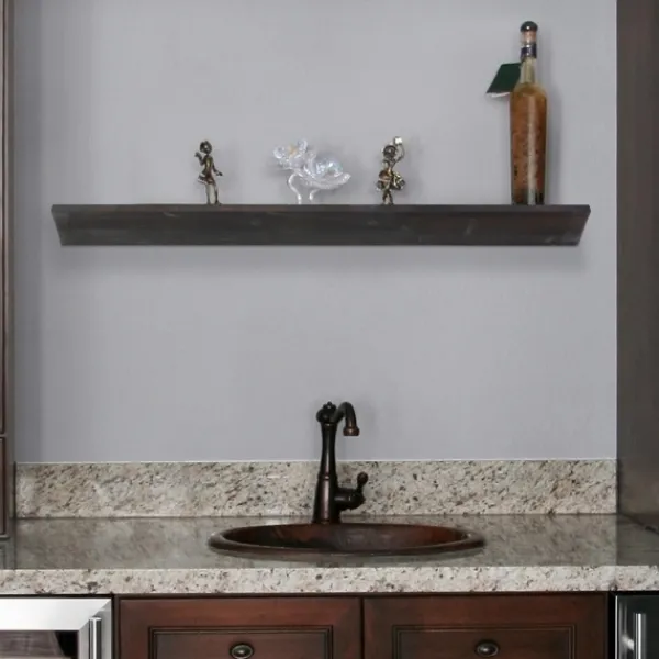Shelves-Kirkland's Home Black Wedge Wood Large Floating Shelf