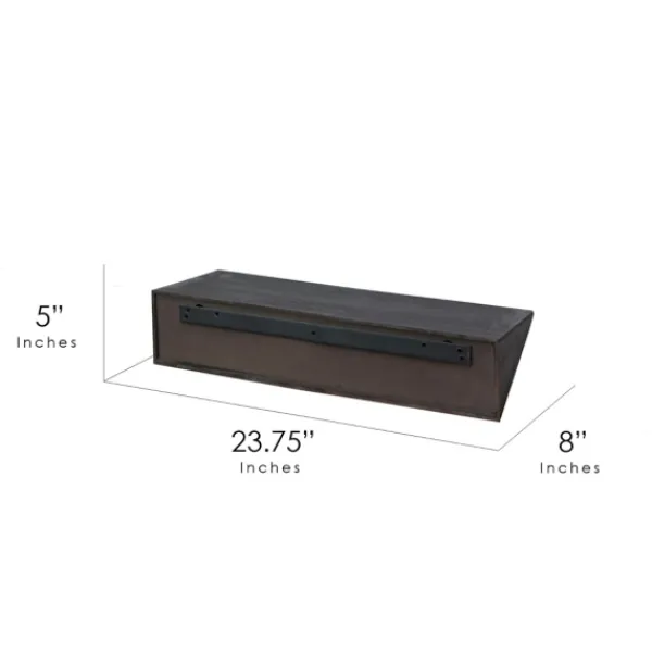 Shelves-Kirkland's Home Black Wedge Wood Small Floating Shelf