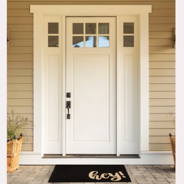 Doormats-Kirkland's Home Black Whimsical Hey Doormat Black/Tan