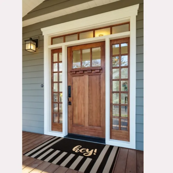 Doormats-Kirkland's Home Black Whimsical Hey Doormat Black/Tan