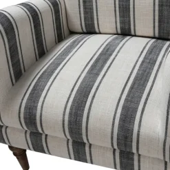 Accent Chairs-Kirkland's Home Black White Carved Slope Stripe Accent Chair Black/White