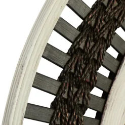 Decorative Mirrors-Kirkland's Home Black White Distressed Wood Rope Fiber Wall Mirror