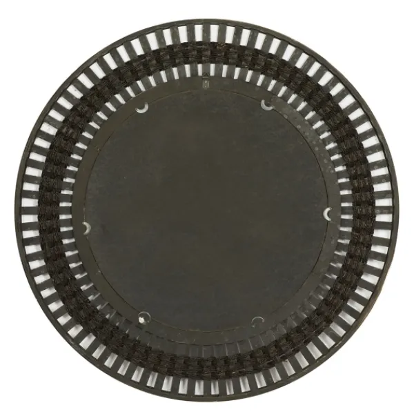 Decorative Mirrors-Kirkland's Home Black White Distressed Wood Rope Fiber Wall Mirror