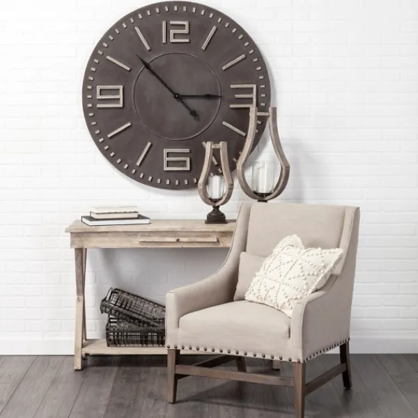 Clocks-Kirkland's Home Black Wood Block Numbers Wall Clock