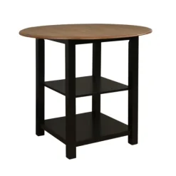 Dining Tables-Kirkland's Home Black Wood Farmhouse 3-Pc. Stool And Table Set Black/Brown