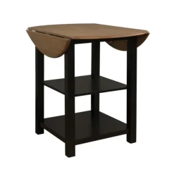 Dining Tables-Kirkland's Home Black Wood Farmhouse 3-Pc. Stool And Table Set Black/Brown