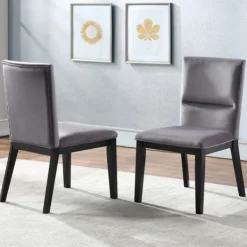 Dining Tables-Kirkland's Home Black Wood Table And Gray Chair 5-Pc. Dining Set