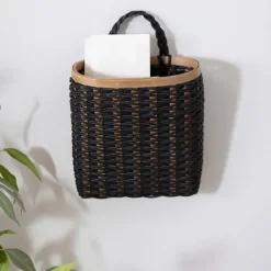 Wall Storage-Kirkland's Home Black Woven Wall Pocket
