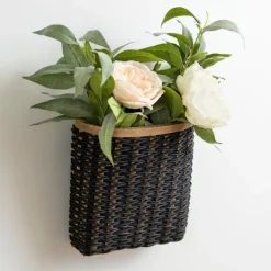 Wall Storage-Kirkland's Home Black Woven Wall Pocket