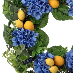 Wreaths-Kirkland's Home Blackberry Lemon And Hydrangea Wreath Green/Blue/Yellow