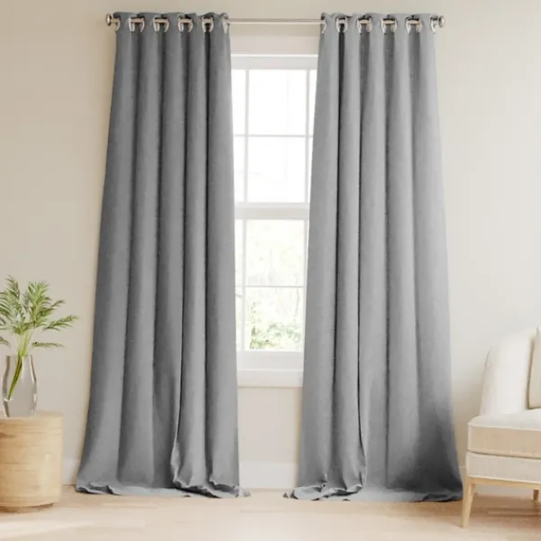 Curtains & Drapes-Kirkland's Home Blackout Curtains, 84 In. Gray