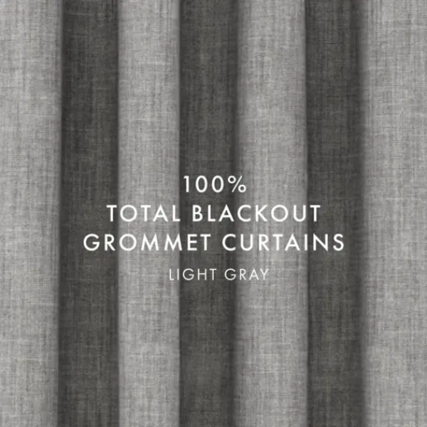 Curtains & Drapes-Kirkland's Home Blackout Curtains, 84 In. Gray