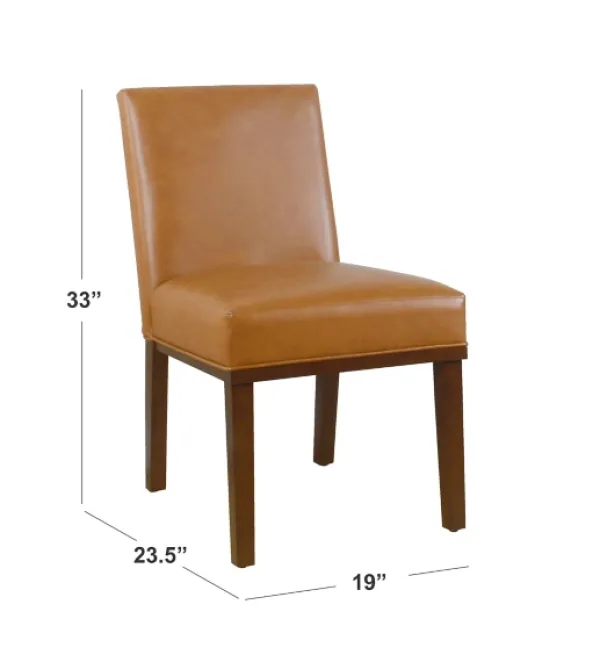 Dining Chairs-Kirkland's Home Blair Carmel Leather Dining Chair Brown