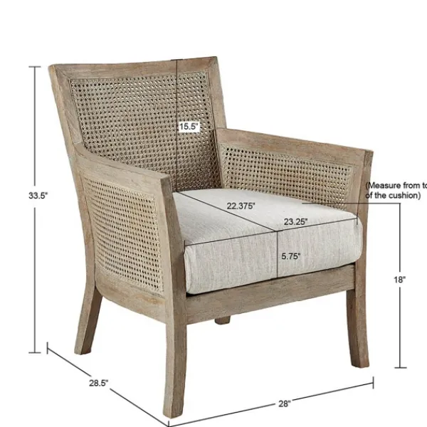 Accent Chairs-Kirkland's Home Blake Cane Back Accent Chair Tan