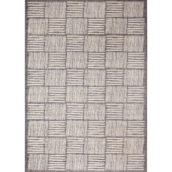 Outdoor Rugs-Kirkland's Home Blake Gray Cube Indoor/Outdoor Area Rug, 7X9 Gray/White