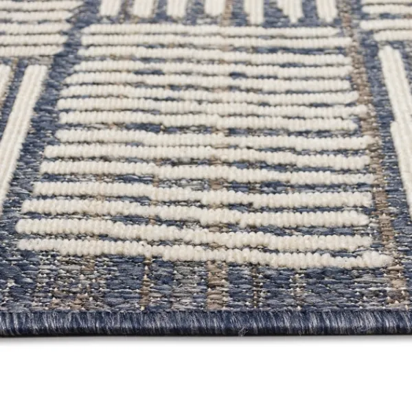Outdoor Rugs-Kirkland's Home Blake Gray Cube Indoor/Outdoor Area Rug, 7X9 Gray/White