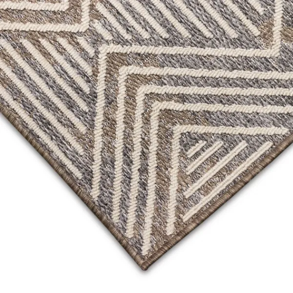 Outdoor Rugs-Kirkland's Home Blake Gray Zigzag Indoor/Outdoor Area Rug, 5X7 Gray/White