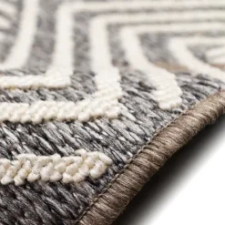 Outdoor Rugs-Kirkland's Home Blake Gray Zigzag Indoor/Outdoor Area Rug, 5X7 Gray/White