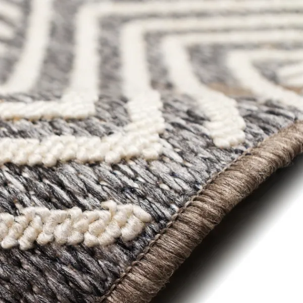 Outdoor Rugs-Kirkland's Home Blake Gray Zigzag Indoor/Outdoor Area Rug, 5X7 Gray/White