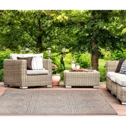 Outdoor Rugs-Kirkland's Home Blake Gray Zigzag Indoor/Outdoor Area Rug, 5X7 Gray/White