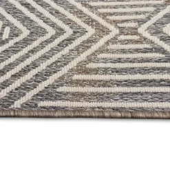Outdoor Rugs-Kirkland's Home Blake Gray Zigzag Indoor/Outdoor Runner, 1X7 Gray/White