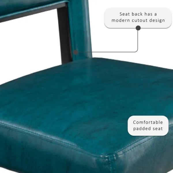 Bar Stools & Counter Height Stools-Kirkland's Home Blakely Seat Counter Stool With Black Base Blue