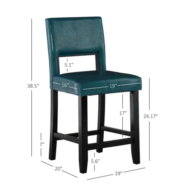 Bar Stools & Counter Height Stools-Kirkland's Home Blakely Seat Counter Stool With Black Base Blue