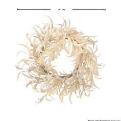 Wreaths-Kirkland's Home Bleached Long Leaf Eucalyptus Wreath Ivory