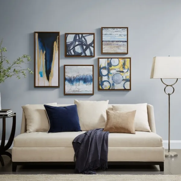Framed Art-Kirkland's Home Bliss Multi-Sized Canvas Art Prints, Set Of 5 Blue