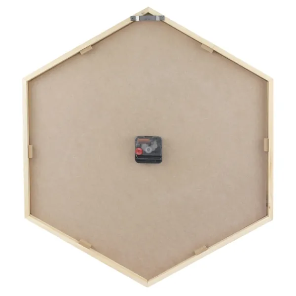 Clocks-Kirkland's Home Blond Wood Frame Hexagon Wall Clock